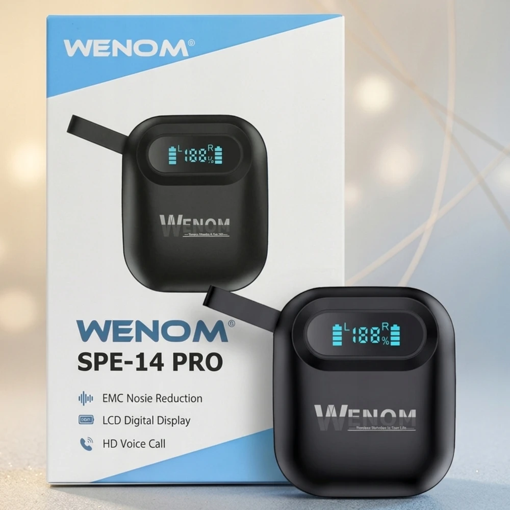 Belaidės ausinės Wenom SPE-14 PRO, juodos