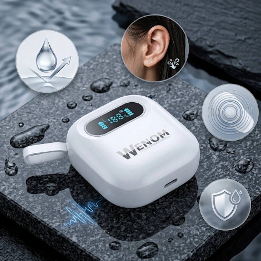Belaidės ausinės Wenom SPE-14 PRO, juodos