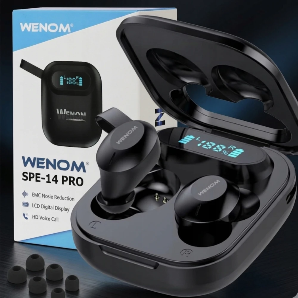 Belaidės ausinės Wenom SPE-14 PRO, juodos