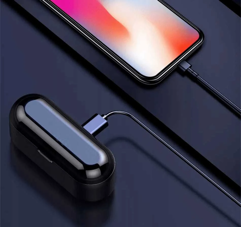 Belaidės Bluetooth 5.1 ausinės su „Powerbank“ įkrovimo dėklu
