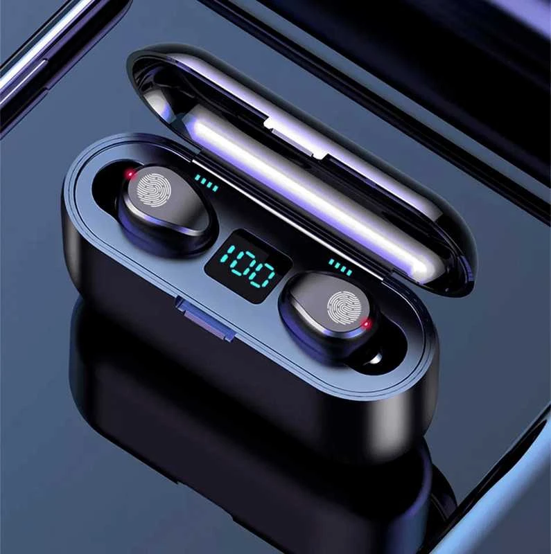 Belaidės Bluetooth 5.1 ausinės su „Powerbank“ įkrovimo dėklu