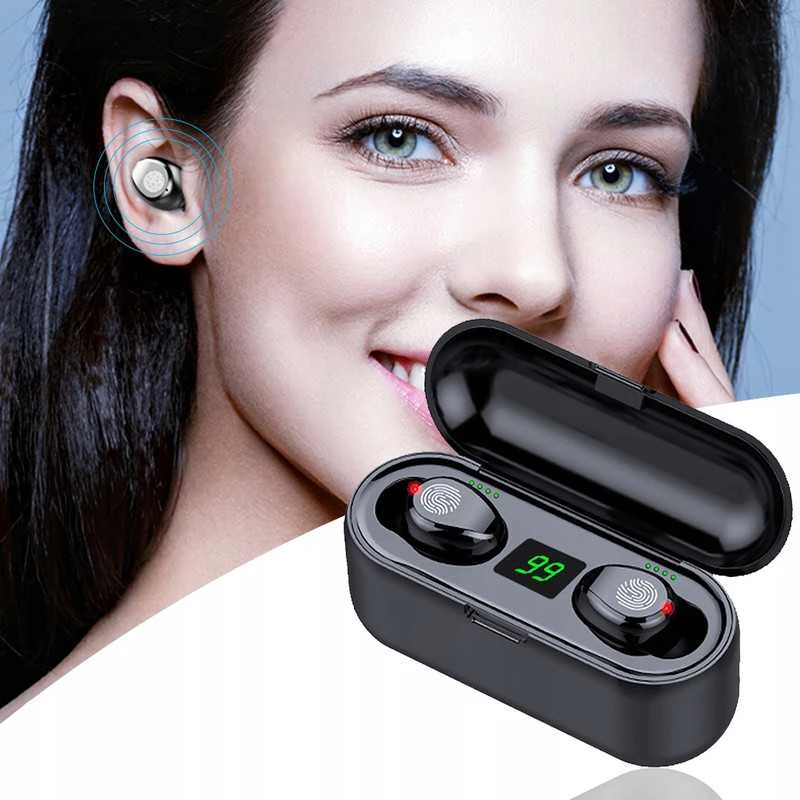 Belaidės Bluetooth 5.1 ausinės su „Powerbank“ įkrovimo dėklu