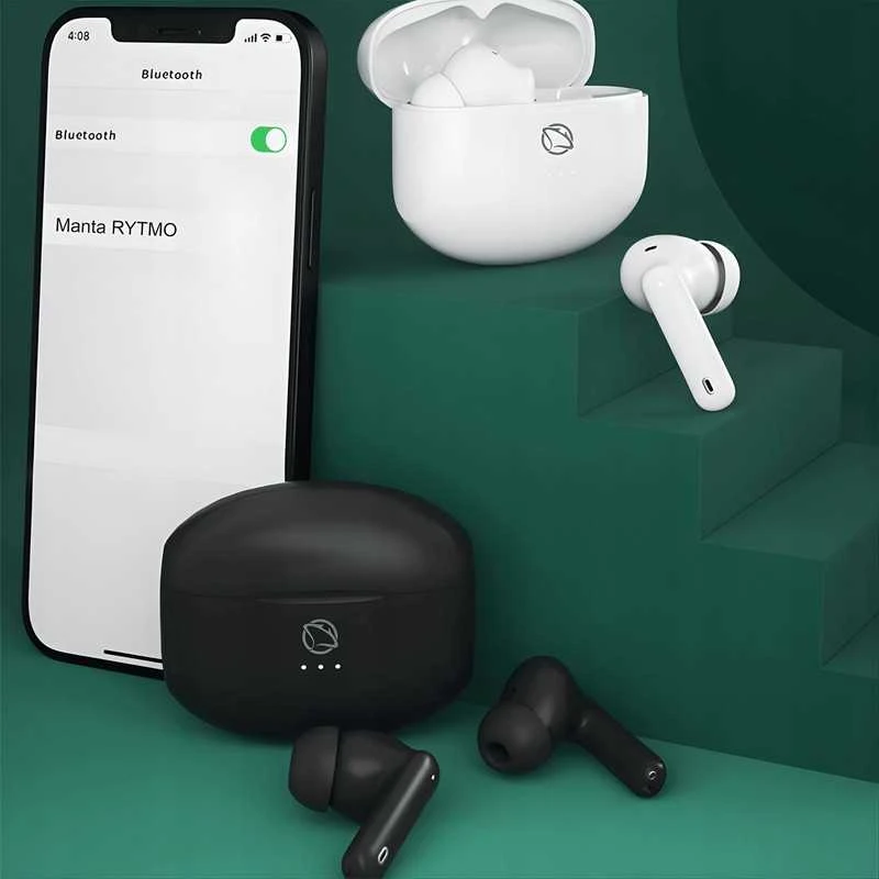 Belaidės Bluetooth ausinės Manta RYTMO MTWS008W (Baltas)