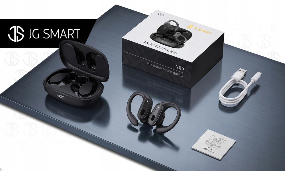 Belaidės įkišamosios ausinės JG Smart, juodos
