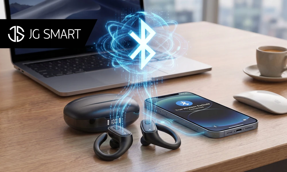 Belaidės įkišamosios ausinės JG Smart, juodos