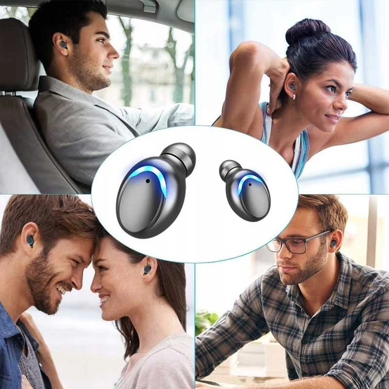 Belaidės LTC ausinės su Bluetooth, mikrofonu ir „Powerbank“ įkrovimu