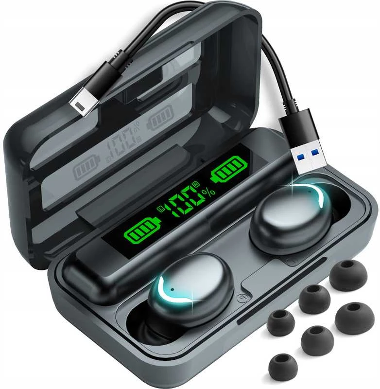 Belaidės LTC ausinės su Bluetooth, mikrofonu ir „Powerbank“ įkrovimu