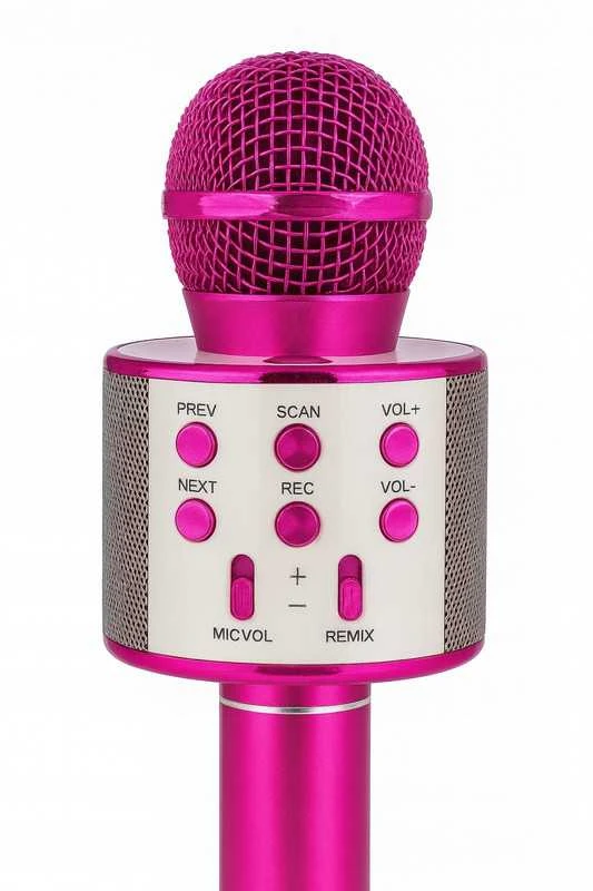Belaidis „Bluetooth“ karaoke mikrofonas vaikams, rožinis