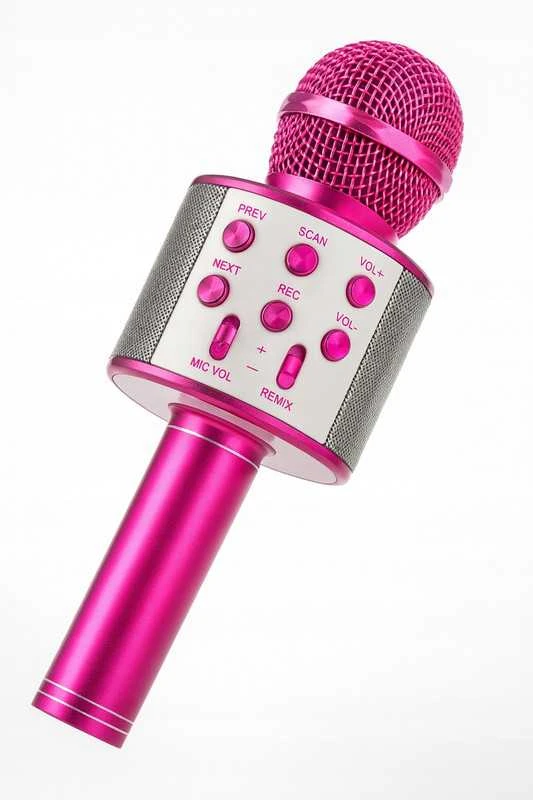 Belaidis „Bluetooth“ karaoke mikrofonas vaikams, rožinis