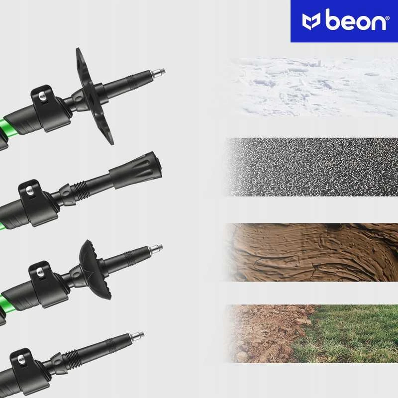 BEON teleskopinės trekking ir Nordic Walking lazdos – reguliuojamos kalnams
