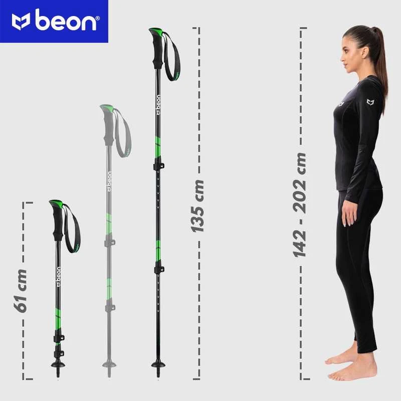 BEON teleskopinės trekking ir Nordic Walking lazdos – reguliuojamos kalnams