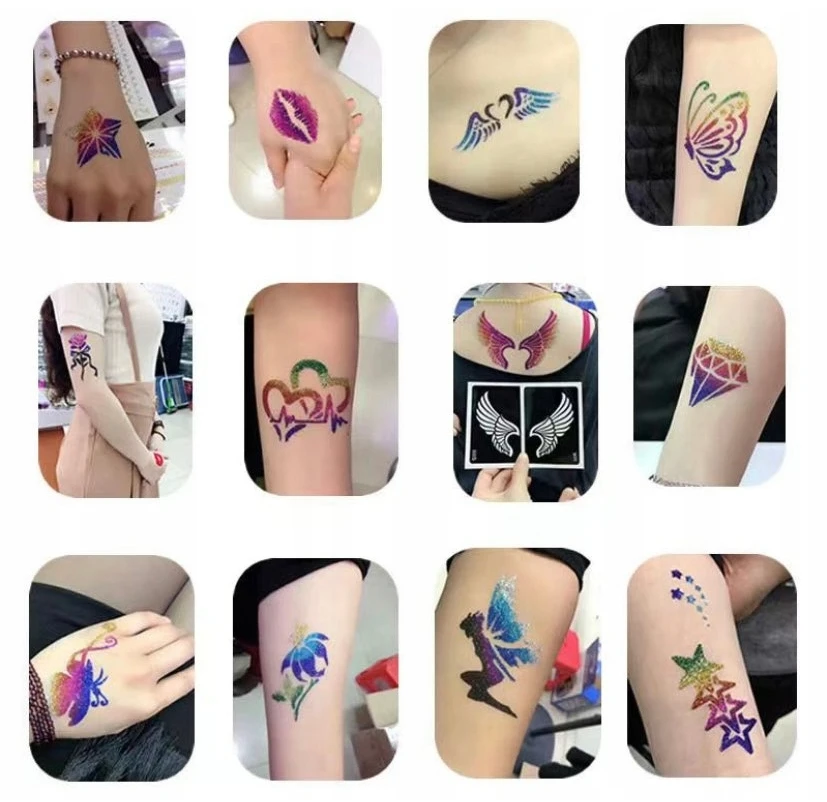 Blizgių tatuiruočių kūrimo rinkinys, 120 šablonų