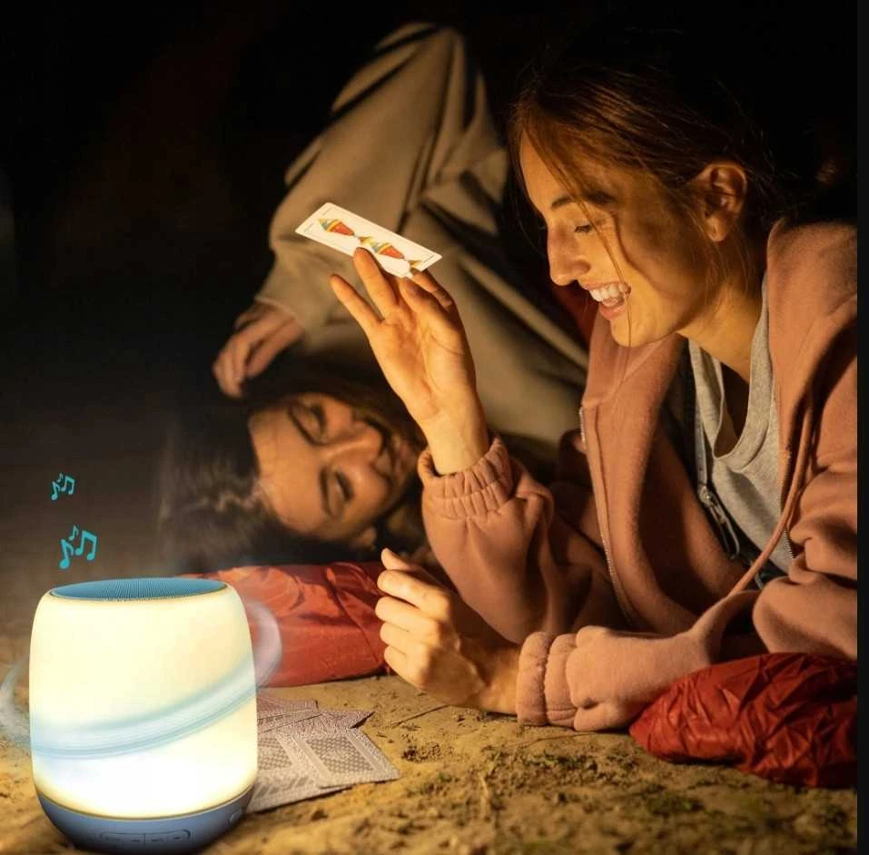 „Bluetooth“ belaidė kolonėlė–LED lempa namams ir stovyklavimui, su apsauga nuo uodų