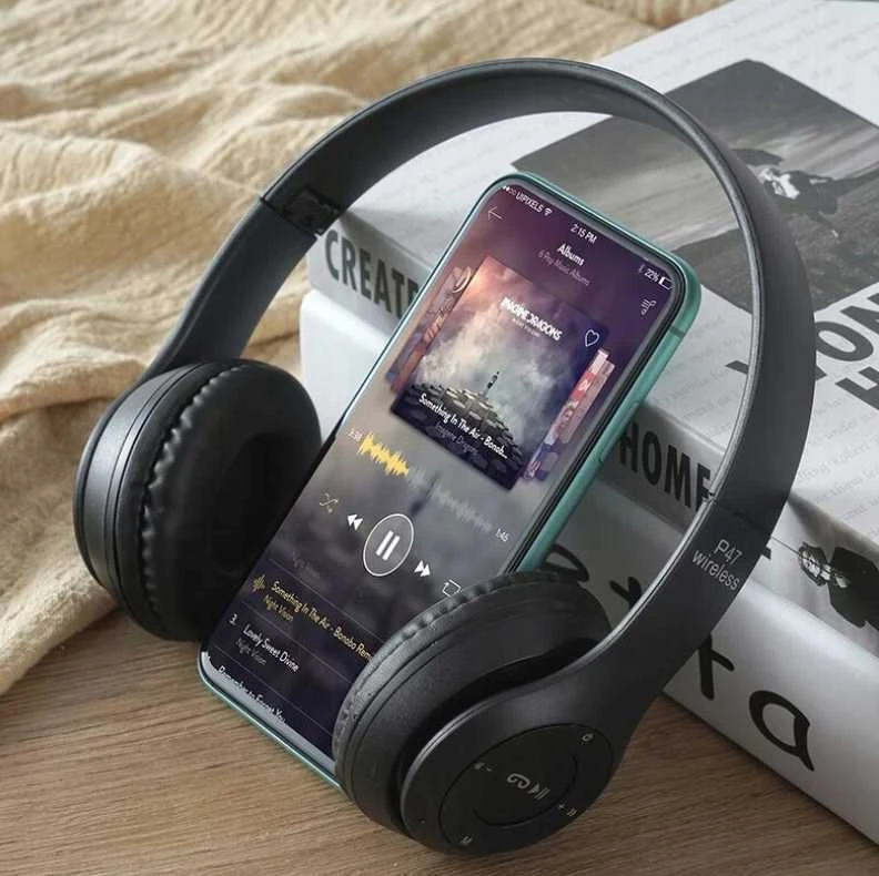 Bluetooth belaidės Ant ausų uždedamos ausinės P47 su mikrofonu ir dideliu veikimo atstumu