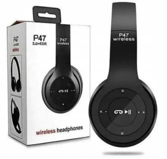 Bluetooth belaidės Ant ausų uždedamos ausinės P47 su mikrofonu ir dideliu veikimo atstumu