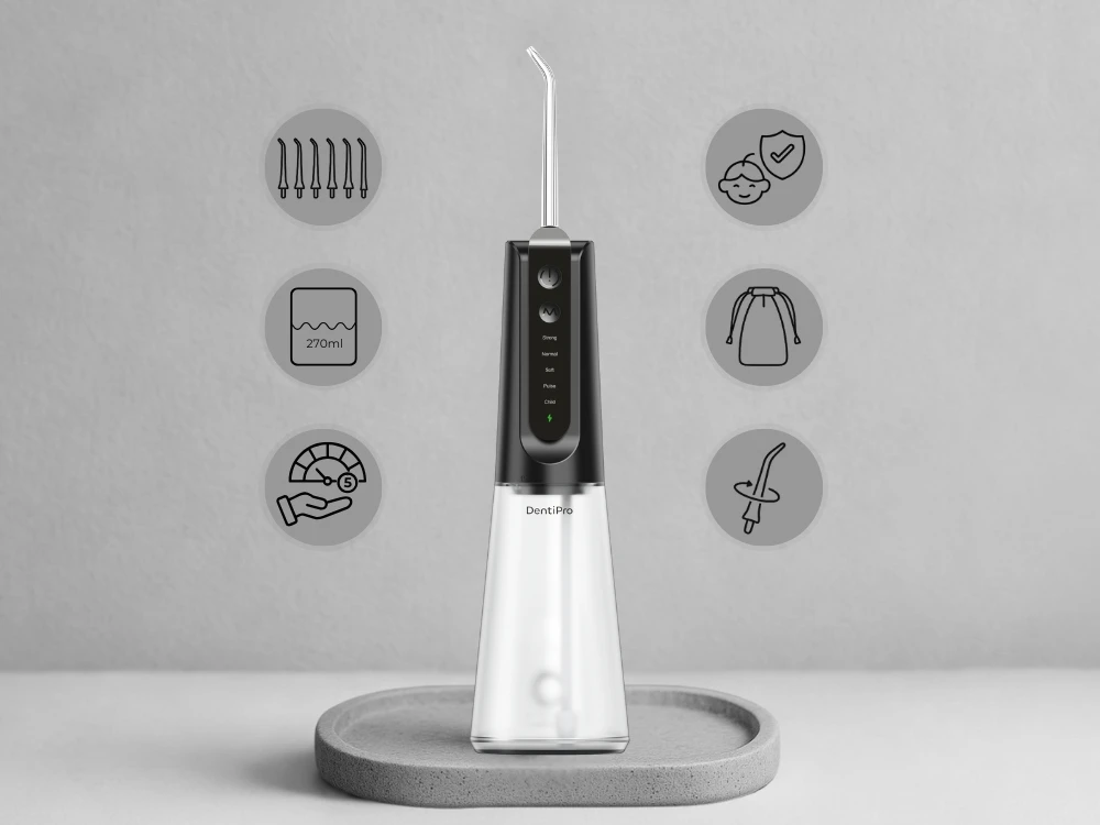 Burnos irigatorius DentiPro, 6 antgaliai
