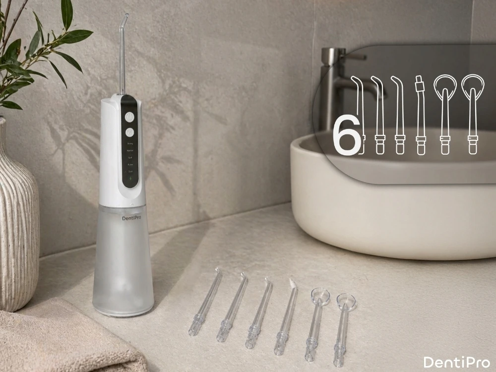 Burnos irigatorius DentiPro, 6 antgaliai