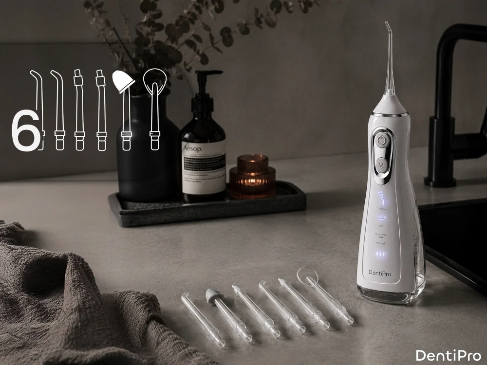 Burnos irigatorius DentiPro, 6 antgaliai