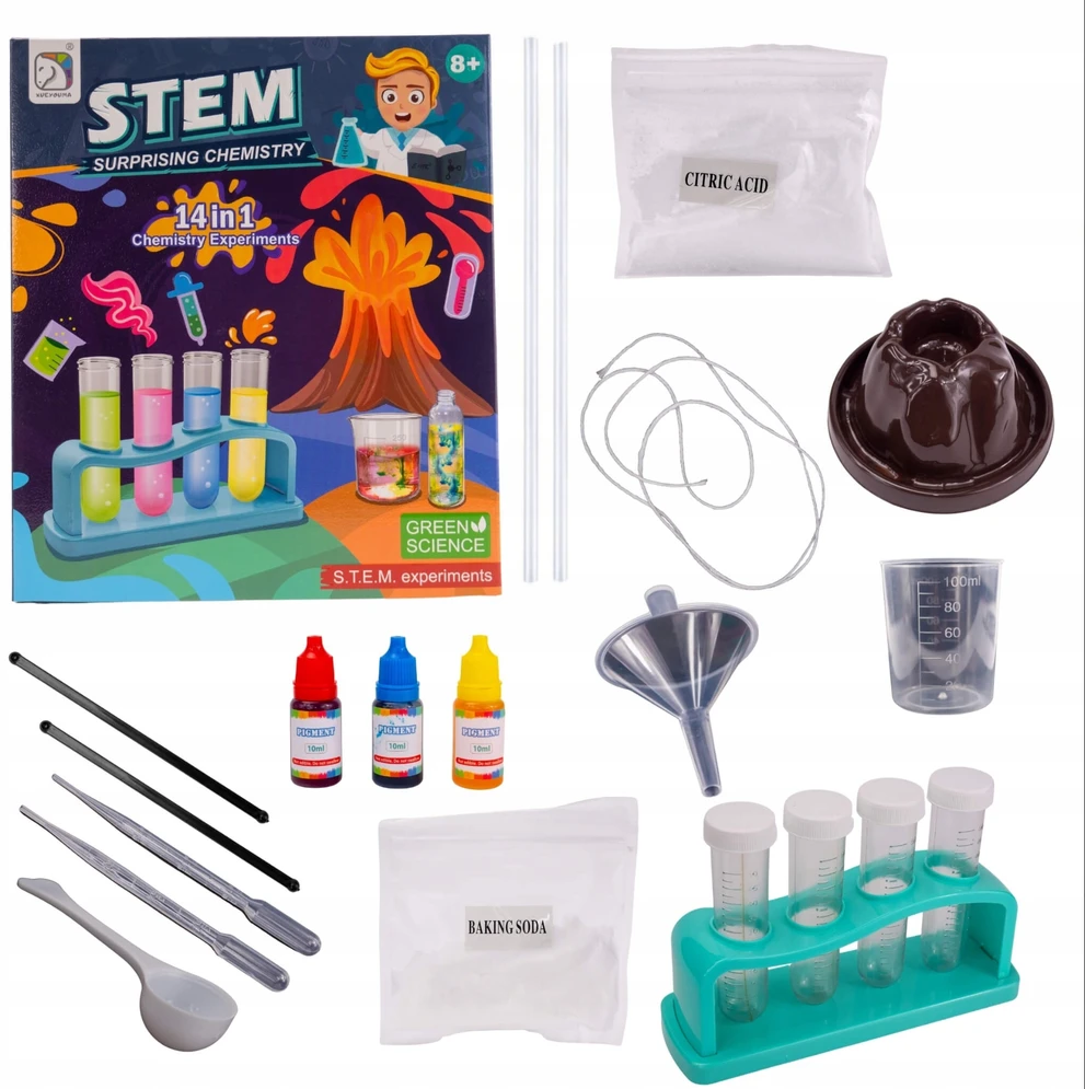Chemijos eksperimentų rinkinys, 14 eksperimentų