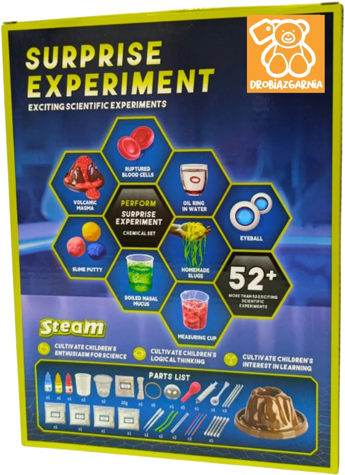 Chemijos eksperimentų rinkinys Drobiazgarnia, 52+ eksperimentai