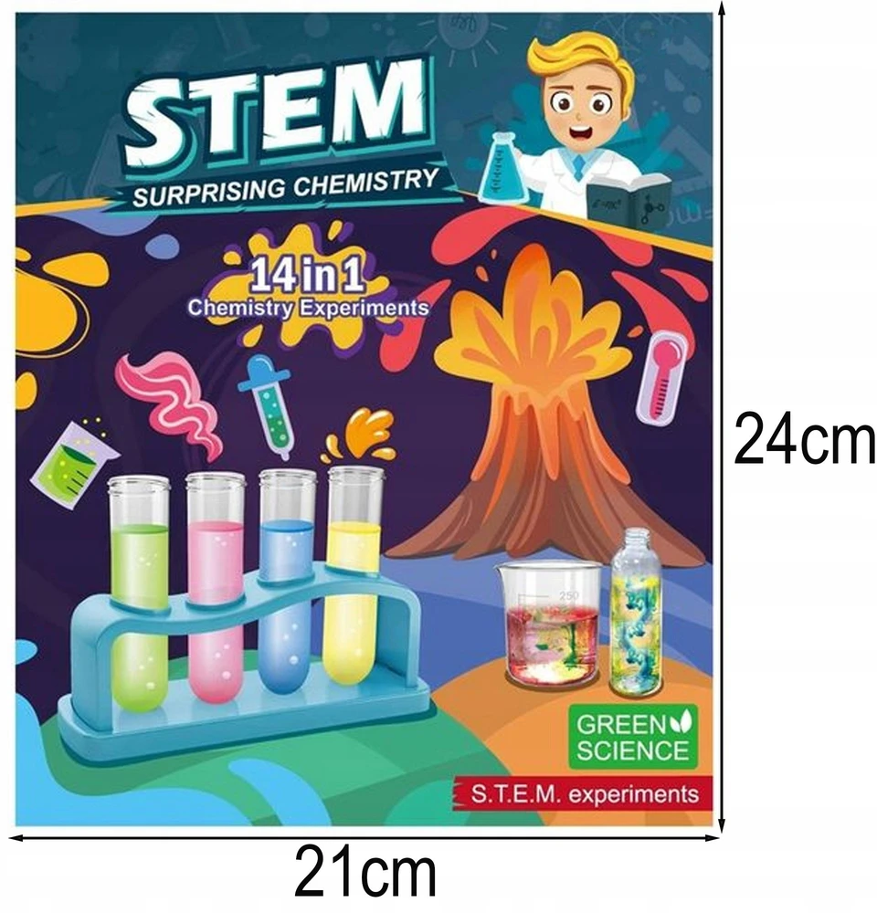 Chemijos eksperimentų rinkinys Przydasie.pl, 14 eksperimentų