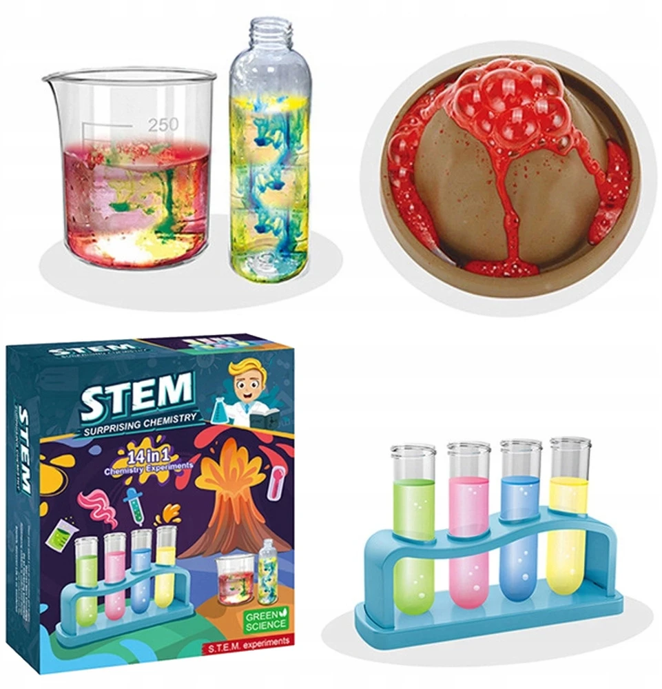 Chemijos eksperimentų rinkinys Przydasie.pl, 14 eksperimentų