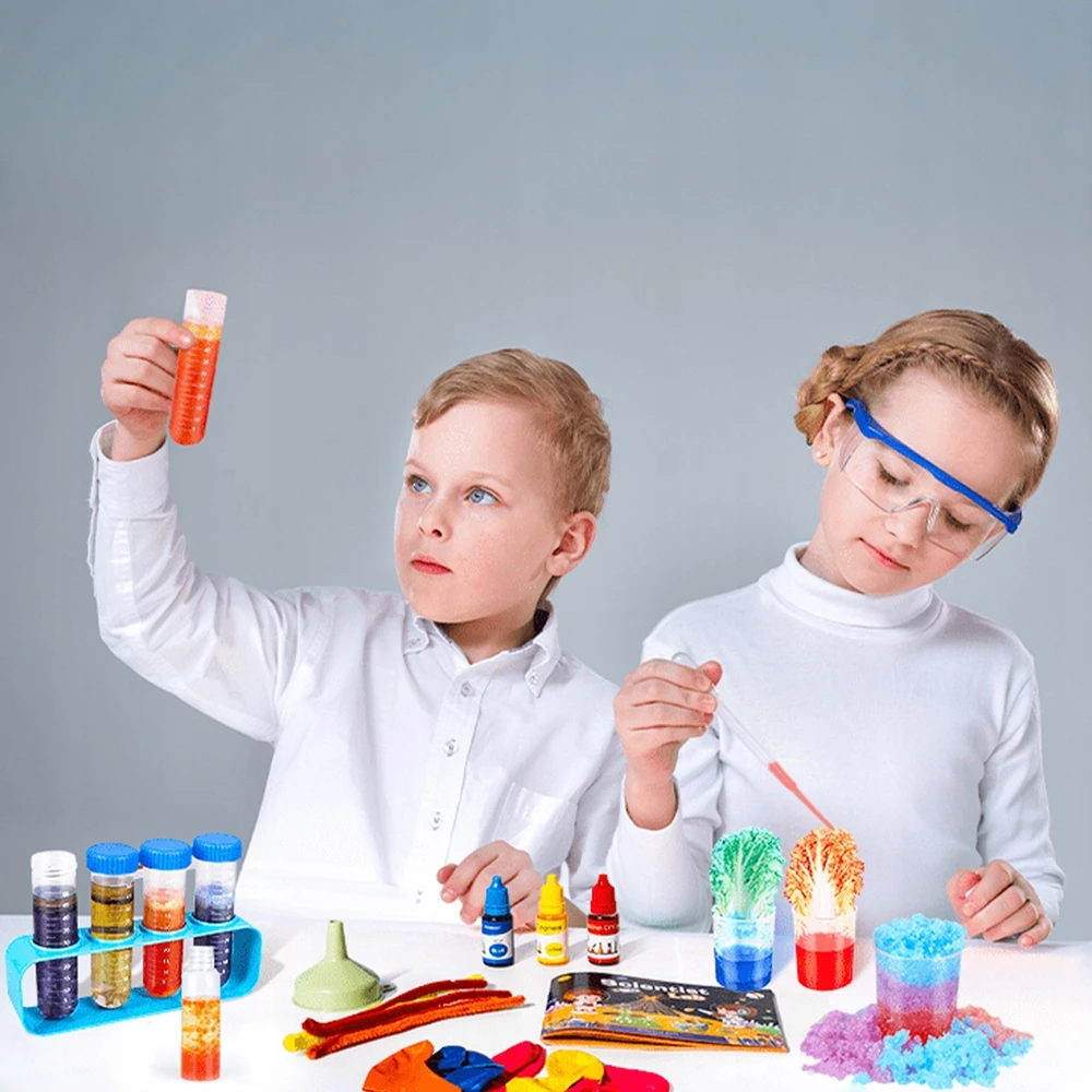 Chemijos eksperimentų rinkinys vaikams, apie 80 bandymų