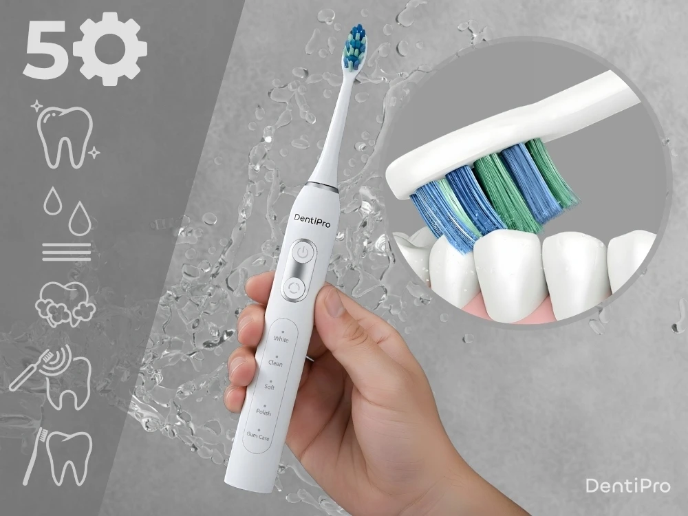 Dantų šepetėlis Dantų šepetėlių rinkinys DentiPro, 2 vnt.
