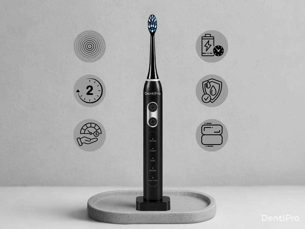 Dantų šepetėlis Dantų šepetėlių rinkinys DentiPro, 2 vnt.