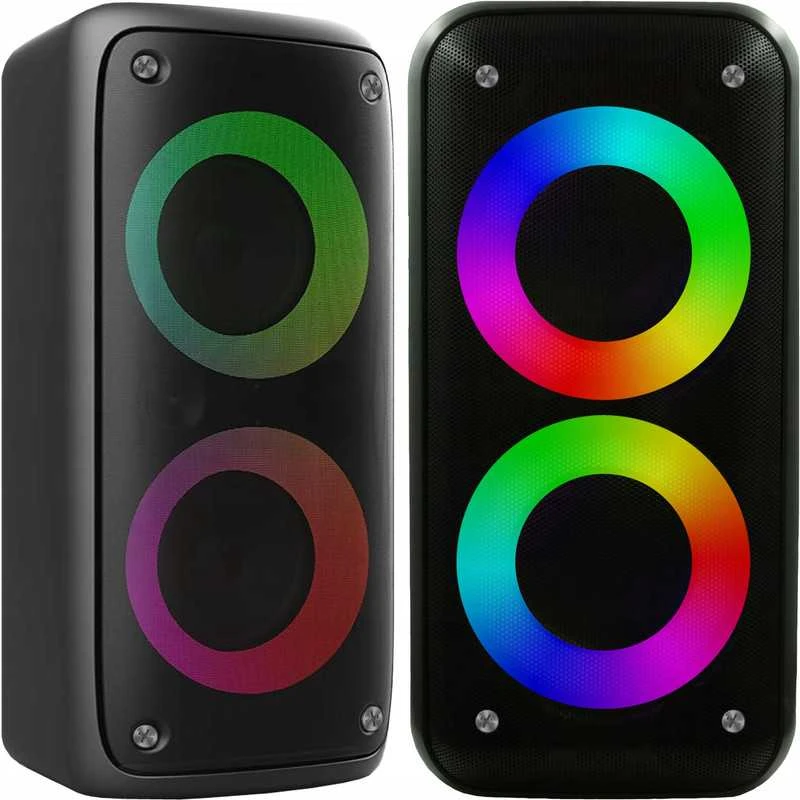 Didelė belaidė „Bluetooth“ boombox kolonėlė su karaoke funkcija