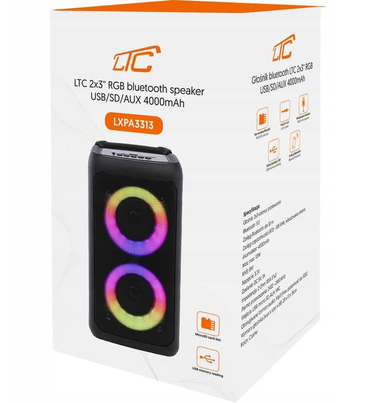 Didelė belaidė „Bluetooth“ boombox kolonėlė su karaoke funkcija