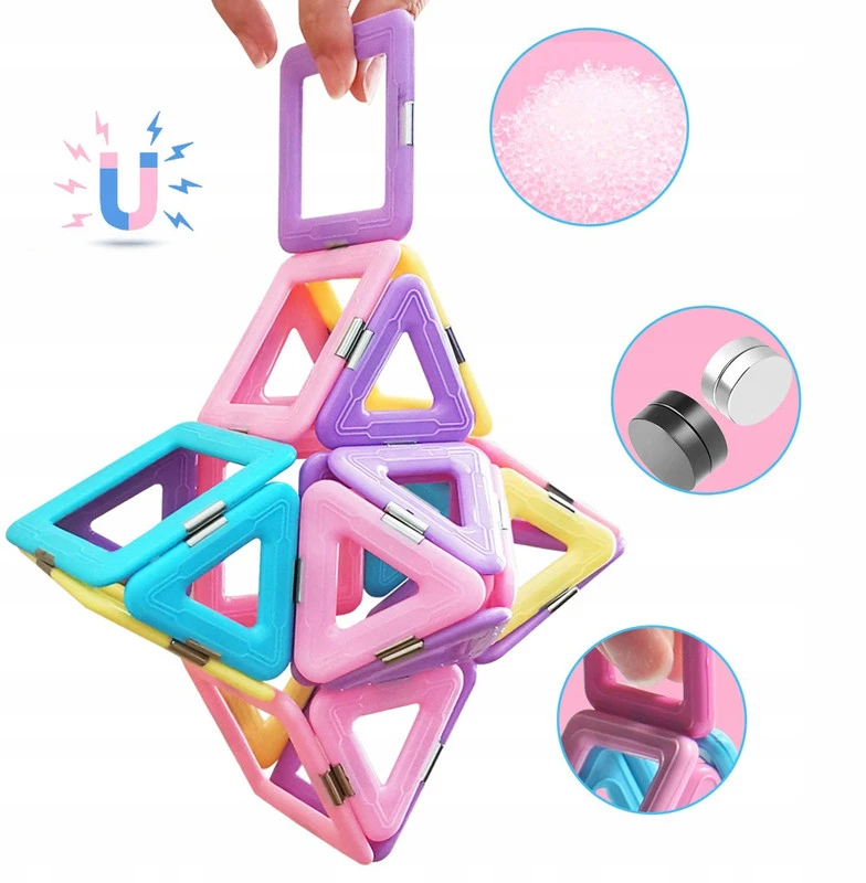 Didelis 3D magnetinių panelių konstruktorius vaikams, 40 dalių