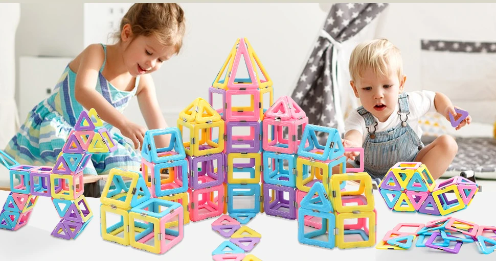 Didelis 3D magnetinių panelių konstruktorius vaikams, 40 dalių