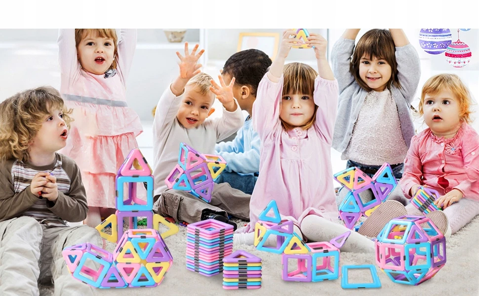 Didelis 3D magnetinių panelių konstruktorius vaikams, 40 dalių
