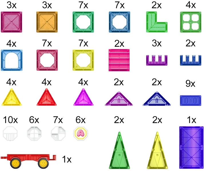 Didelis lavinamasis 3D magnetinių kaladėlių rinkinys, 110 vnt.