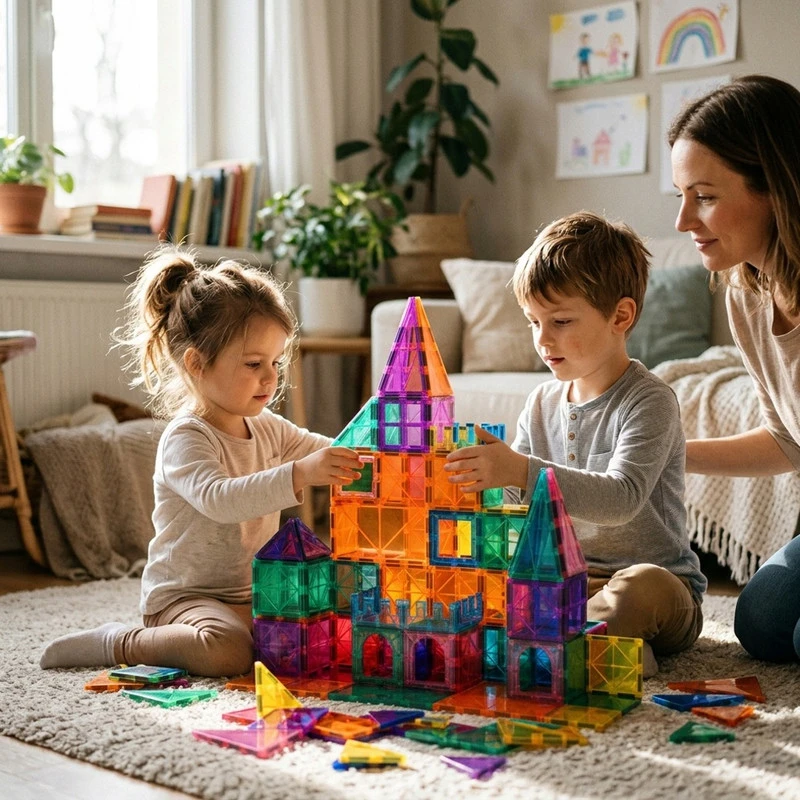 Didelis lavinamasis 3D magnetinių kaladėlių rinkinys, 110 vnt.