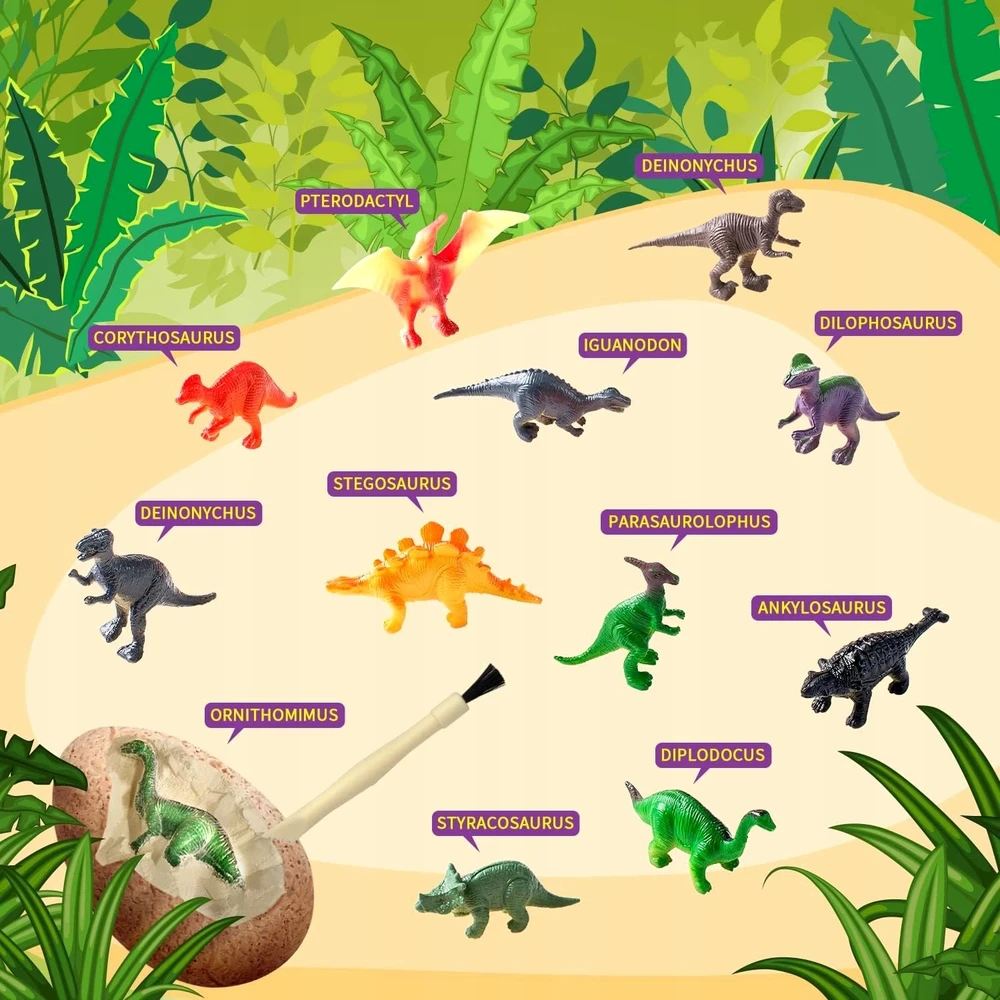 Dinozaurų kasinėjimo rinkinys QULKI, 12 kiaušinių