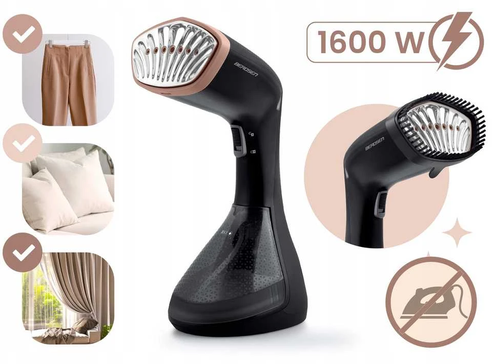 Drabužių garintuvas 1600W – garinis lygintuvas 26 g/min komplektas