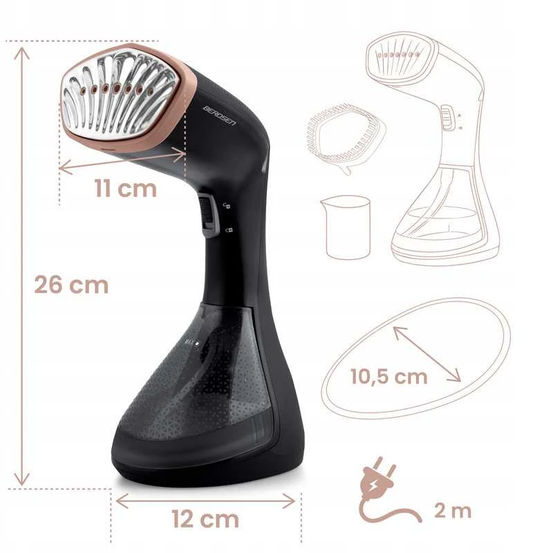 Drabužių garintuvas 1600W – garinis lygintuvas 26 g/min komplektas