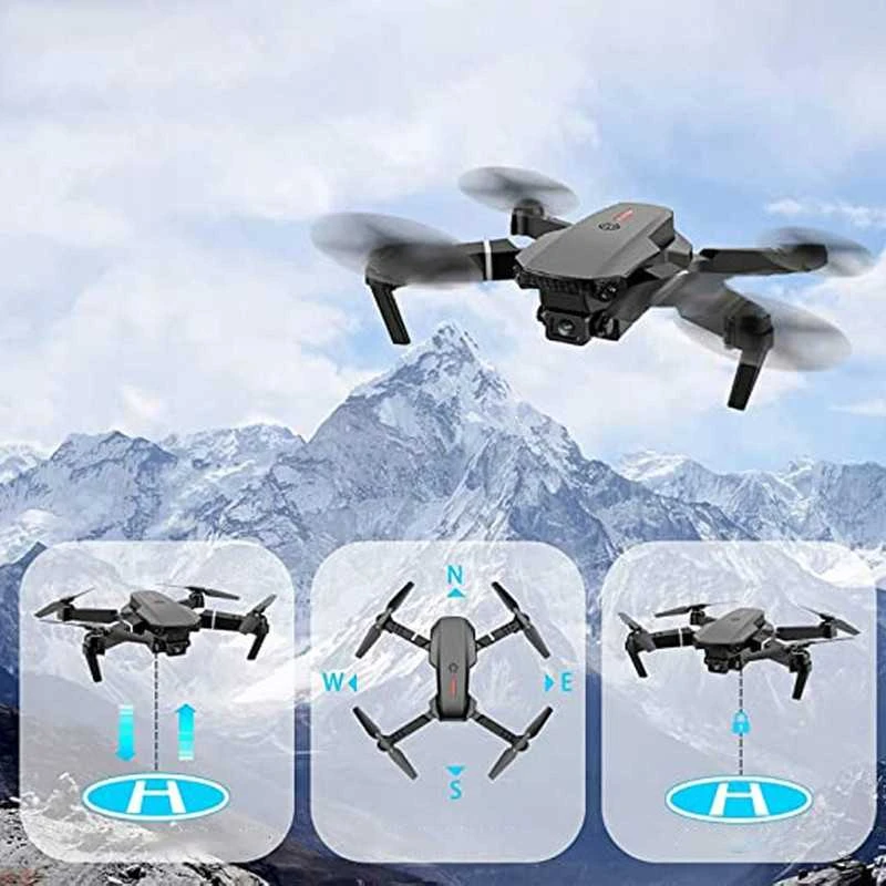Dronas E88 su kamera, WiFi ryšiu ir 15 min skrydžio laiku