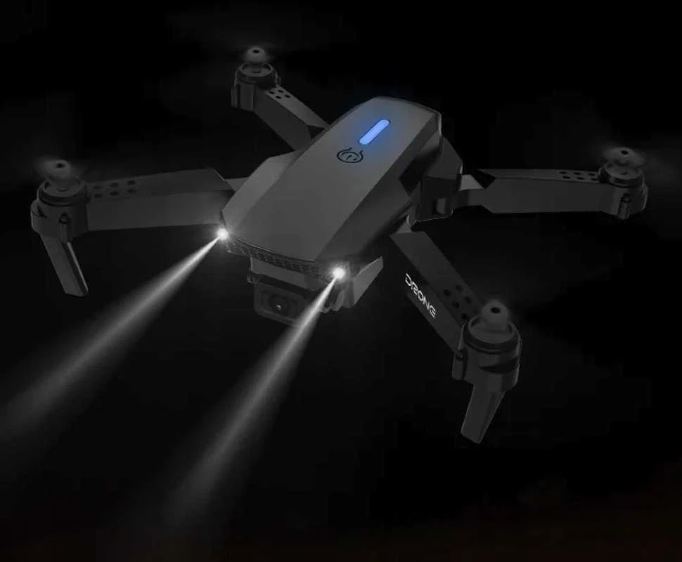Dronas su 2 kameromis „E88 Pro“ – WiFi, valdomas pulteliu, su dėklu