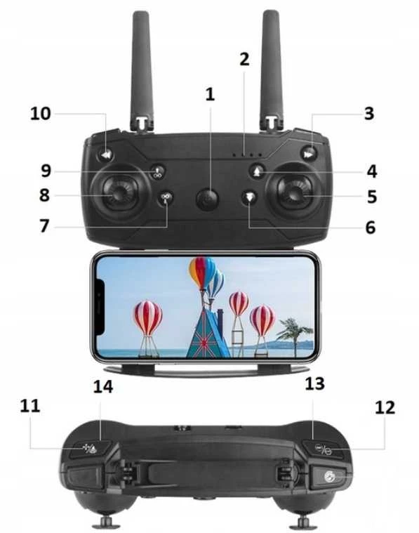 Dronas su 2 kameromis „E88 Pro“ – WiFi, valdomas pulteliu, su dėklu