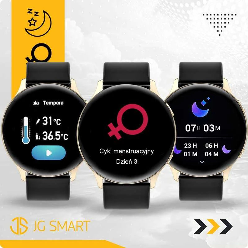 Išmanusis laikrodis Elegantiškas moteriškas smartwatch su funkcijomis: skambučiai, pranešimai, du keičiamieji dirželiai