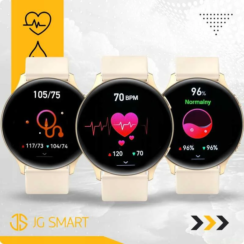 Išmanusis laikrodis Elegantiškas moteriškas smartwatch su funkcijomis: skambučiai, pranešimai, du keičiamieji dirželiai