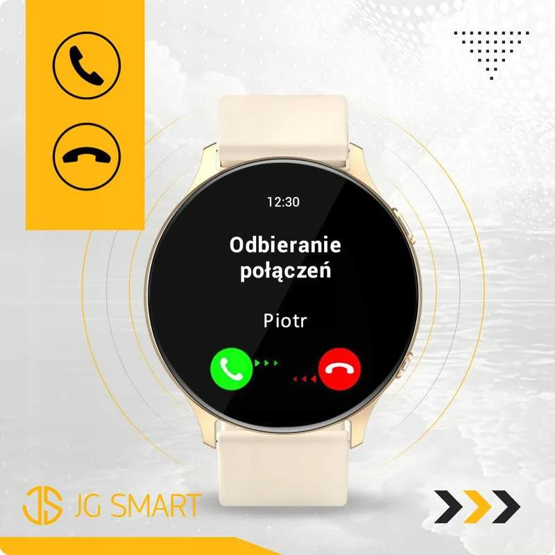 Išmanusis laikrodis Elegantiškas moteriškas smartwatch su funkcijomis: skambučiai, pranešimai, du keičiamieji dirželiai