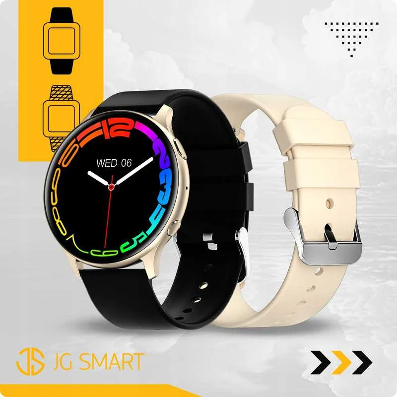 Išmanusis laikrodis Elegantiškas moteriškas smartwatch su funkcijomis: skambučiai, pranešimai, du keičiamieji dirželiai