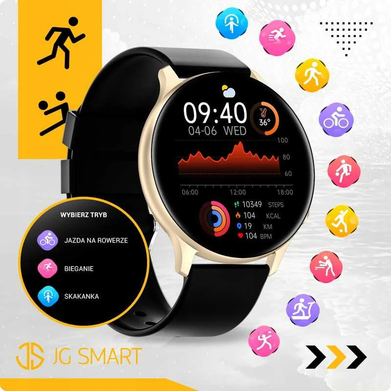 Išmanusis laikrodis Elegantiškas moteriškas smartwatch su funkcijomis: skambučiai, pranešimai, du keičiamieji dirželiai