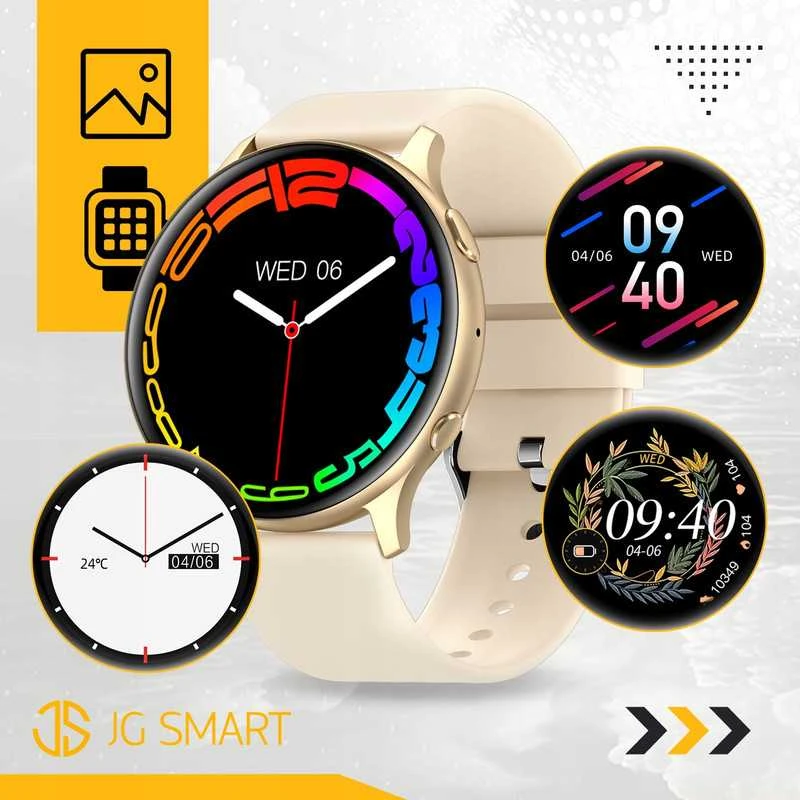 Išmanusis laikrodis Elegantiškas moteriškas smartwatch su funkcijomis: skambučiai, pranešimai, du keičiamieji dirželiai