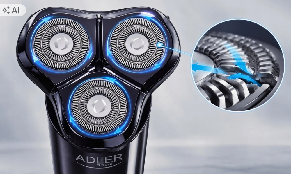 Elektrinė barzdaskutė Adler, 3 galvutės