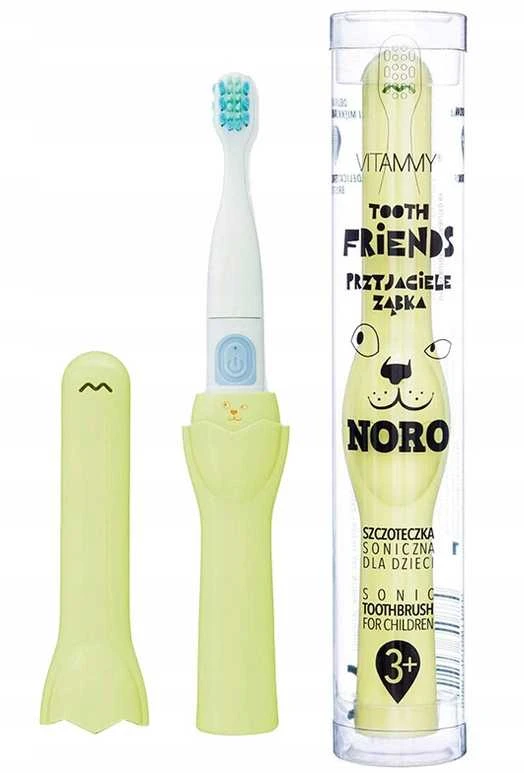 Elektrinis dantų šepetėlis vaikams 3+ – VITAMMY Friends, švelnus ir žaismingas